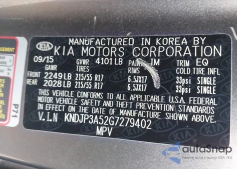 2016 Kia Soul + z USA, uszkodzony, nr VIN KNDJP3A52G7279402